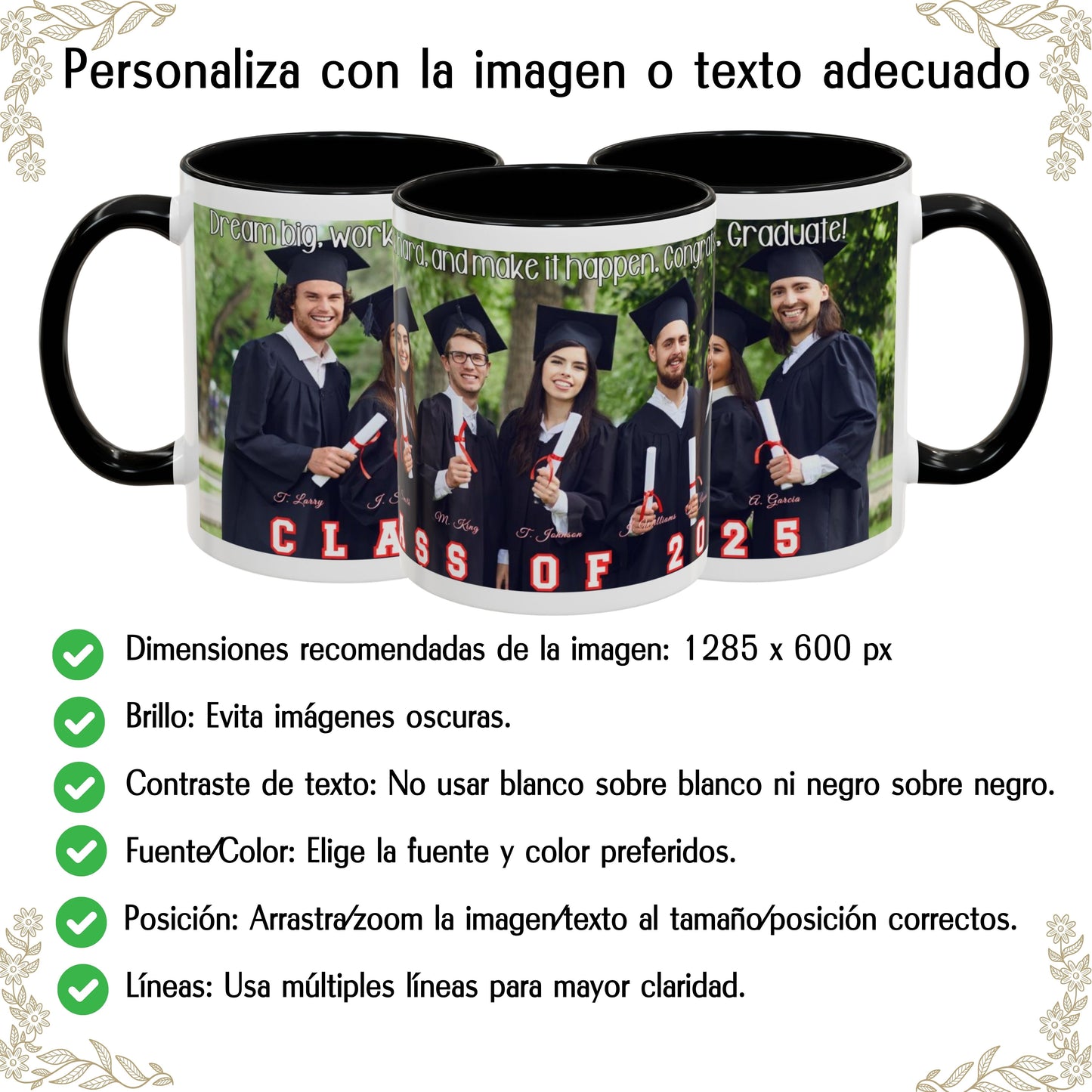 Custom Mug, 11oz White/Black Wrap Around Design Ceramic Coffee Mug, Personalized Gift with Photo, Text or Logo