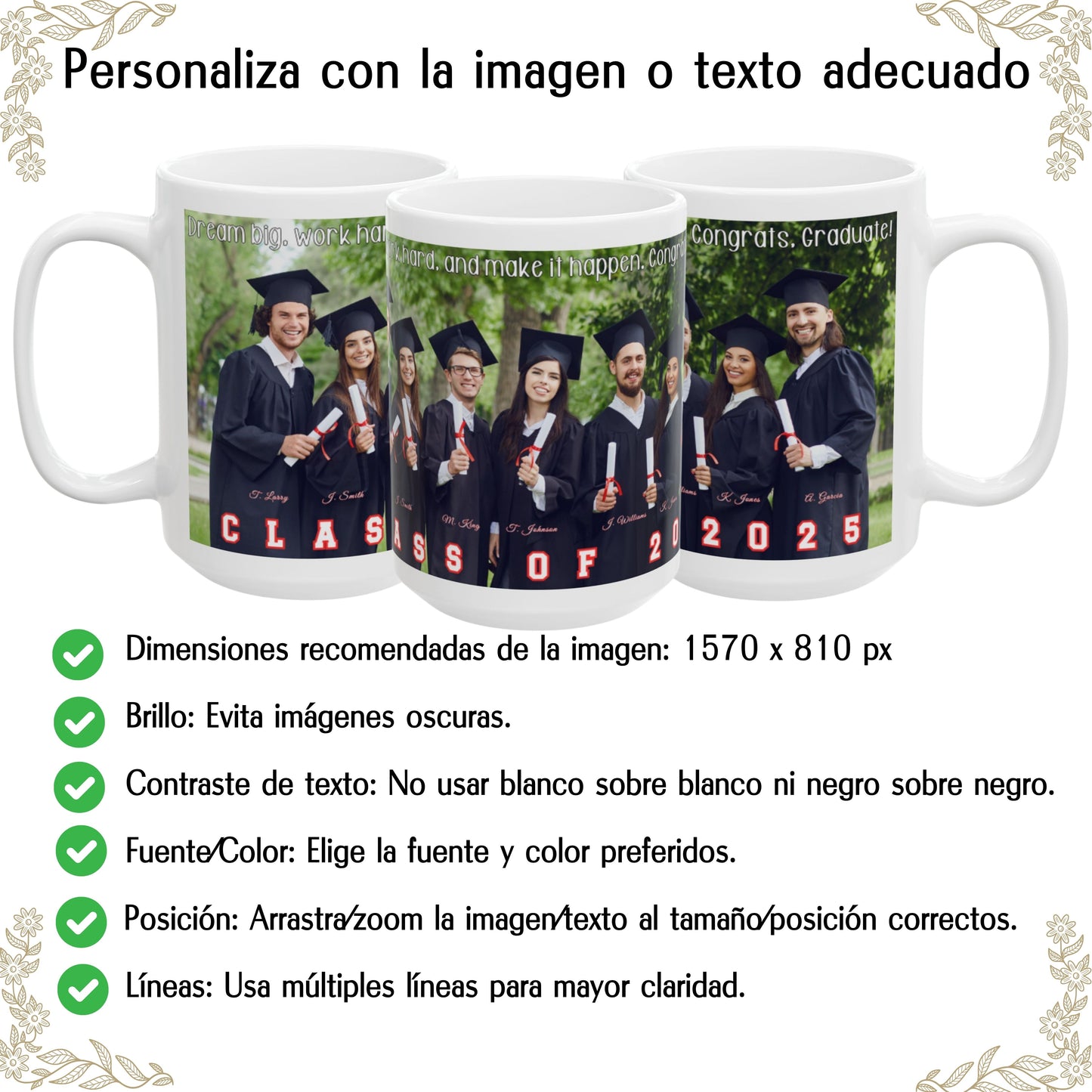 Custom Mug, 15oz All White Wrap Around Design Ceramic Coffee Mug, Personalized Gift with Photo, Text or Logo