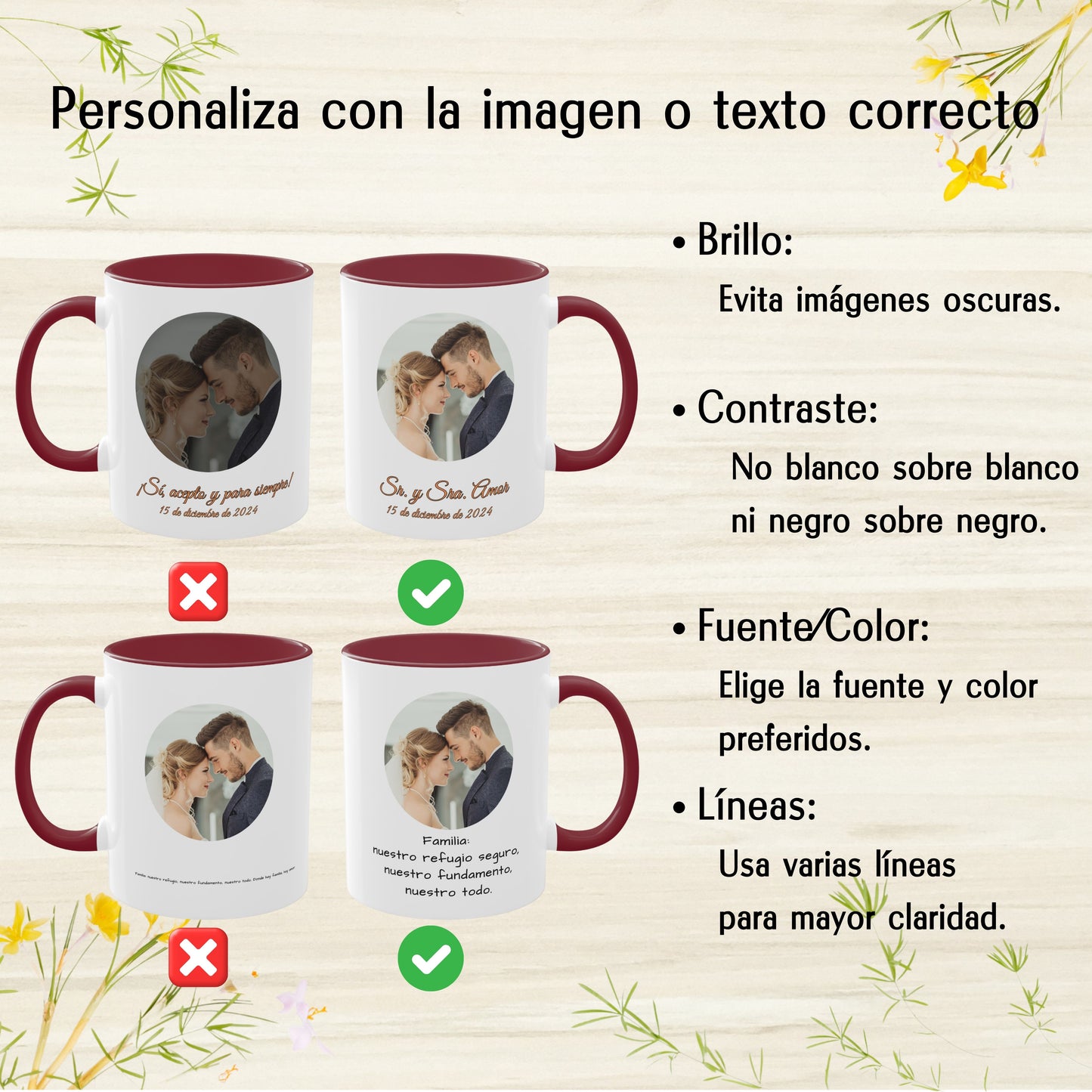 Personalisierte Tasse, 325ml Weiß/Granatrot Kreisförmiges Design Keramik Kaffeetasse, Personalisiertes Geschenk mit Foto, Text oder Logo