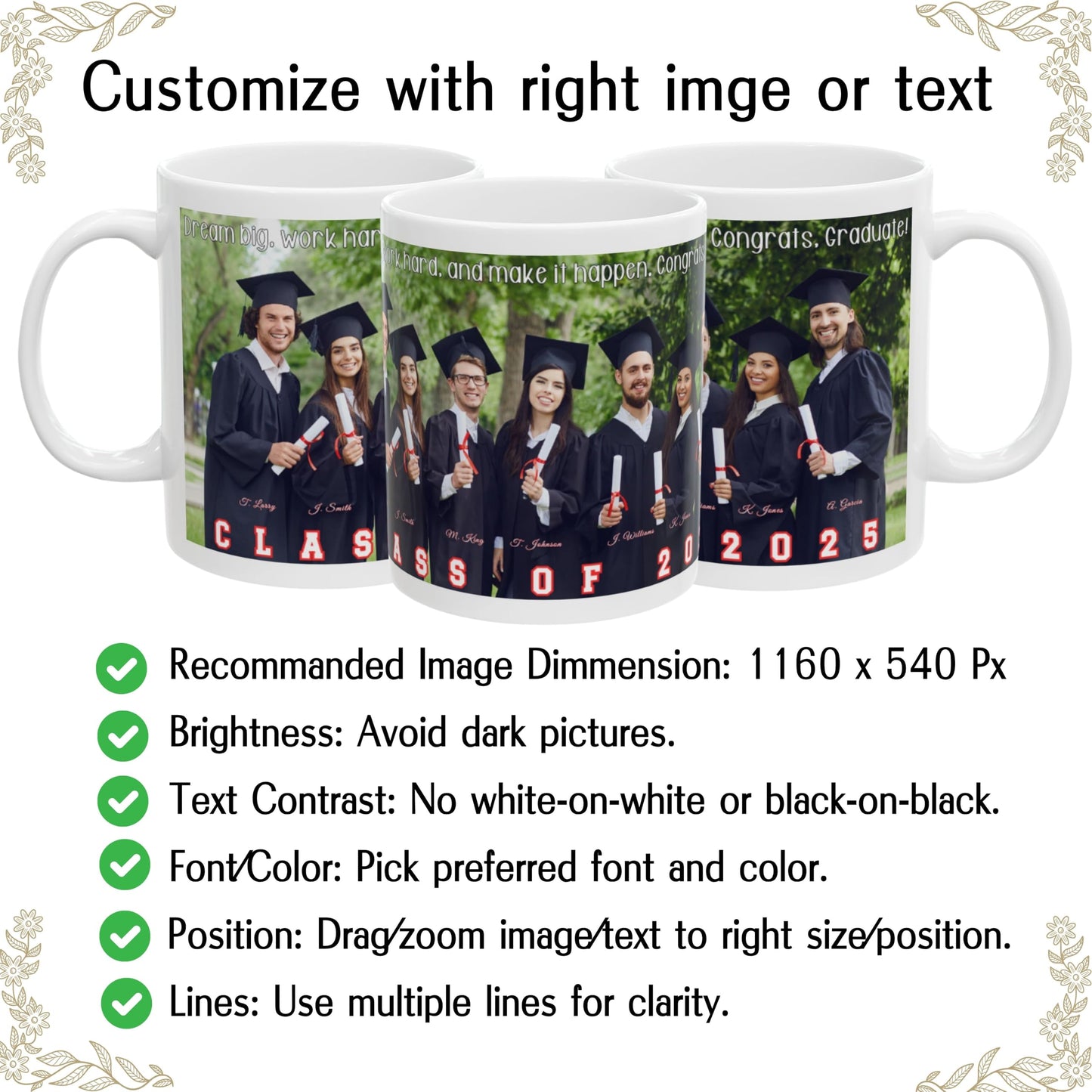 Benutzerdefinierte Tasse, 325ml Rundum-Design Keramik-Kaffeetasse, personalisiertes Geschenk mit Foto, Text oder Logo