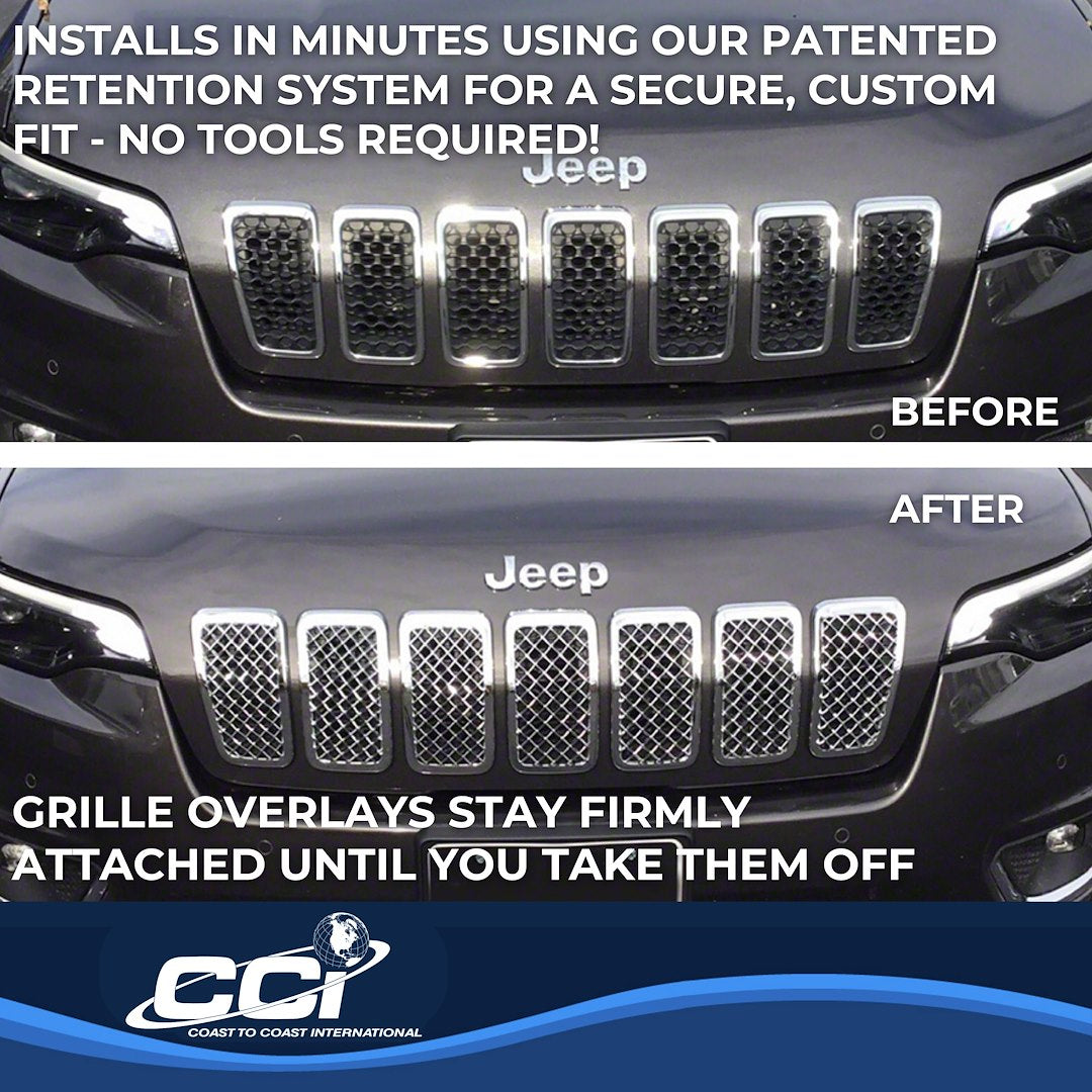 Coast to Coast International GI485 Coast To Coast ABS485 - Grille Insert; Overlay; 7 Piece; Chrome Plated; ABS Plastic