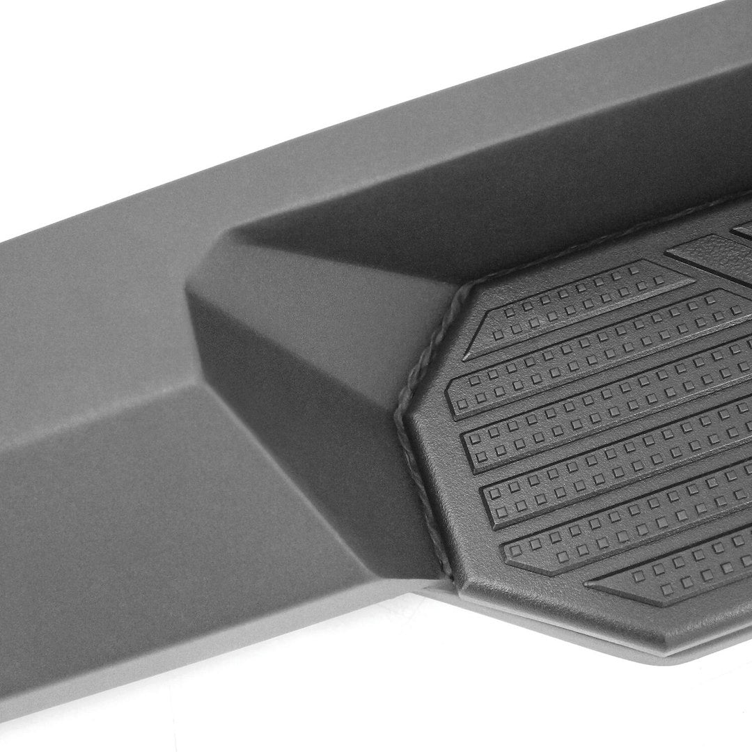 Westin 5623725 Automotive 56-23725 - Nerf Bar; HDX Xtreme; With Step Pads; 3 Inch Square Straight; Textured Powder Coat; Black; Steel; With Welded End Caps; Rocker Panel Mount