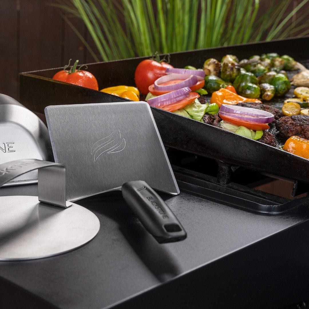 BLACKSTONE 5462 Burger Press; Used To Make Round Meat Patties; Hand Press; Single Patty Press; Dishwasher Safe; With Hamburger Spatula And Basting Dome