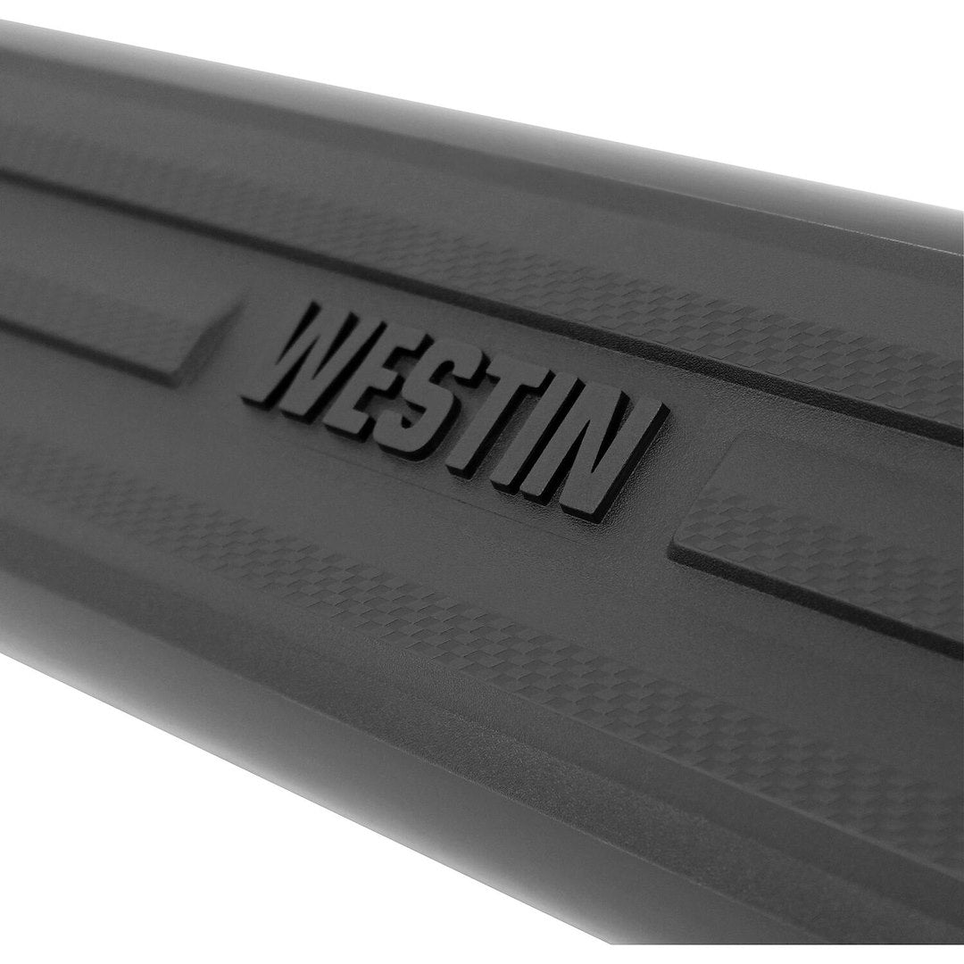 Westin 226025 Automotive 22-6025 - Nerf Bar; Premier; With Step Pads; 6 Inch Oval Straight; Powder Coated; Black; Steel; With Plastic End Caps; Rocker Panel Mount; Requires Mounting Bracket Depending On Application Only If Listed