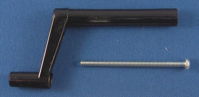 Strybuc 712CBLK 712C BLK - Roof Vent Crank Handle; For RV and Mobile Home Windows; 3-3/16 Inch Shaft Length; Black; Plastic; With Screw; Carded; Single