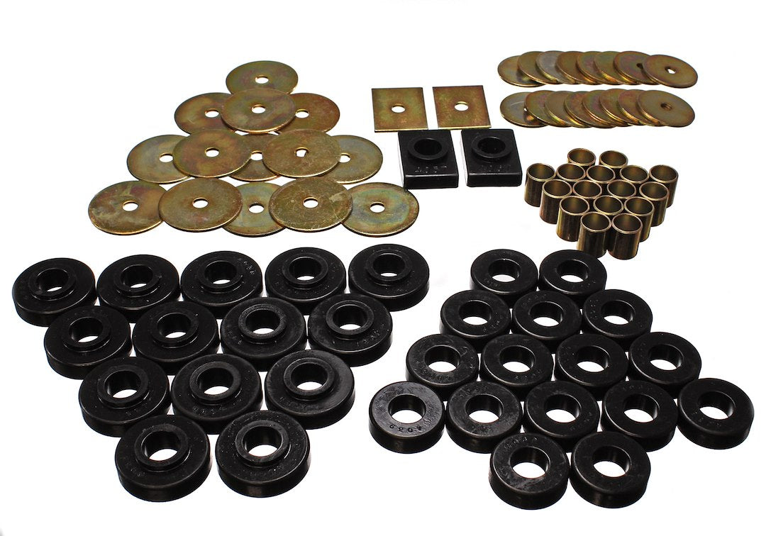 Energy Suspension 34120G 3.4120G - Body Mount Bushings; Black; Polyurethane