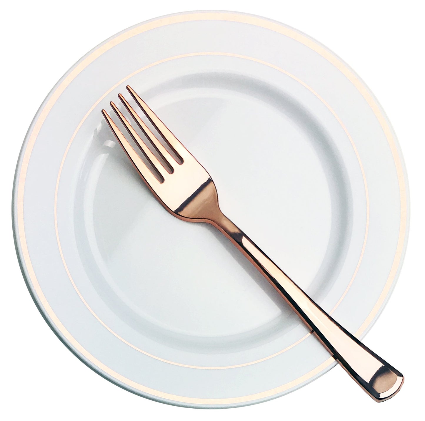 JL Prime 100 Piece Rose Gold Plastic Forks Bulk Set, Rose Gold Plastic Cutlery Set, Heavy Duty Utensils for Party & Wedding, Disposable Rose Gold Flatware, Rose Gold Plastic Forks 100 Pack