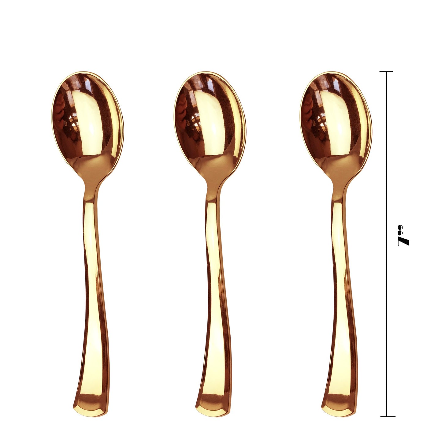 JL Prime 100 Piece Gold Plastic Spoons Bulk Set, Gold Plastic Cutlery Set, Heavy Duty Utensils for Party & Wedding, Disposable Gold Flatware, Gold Plastic Spoons 100 Pack