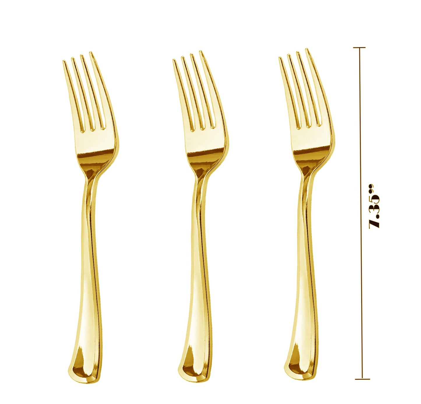 JL Prime 100 Piece Gold Plastic Forks Bulk Set, Gold Plastic Cutlery Set, Heavy Duty Utensils for Party & Wedding, Disposable Silver Flatware, Silver Plastic Forks 100 Pack