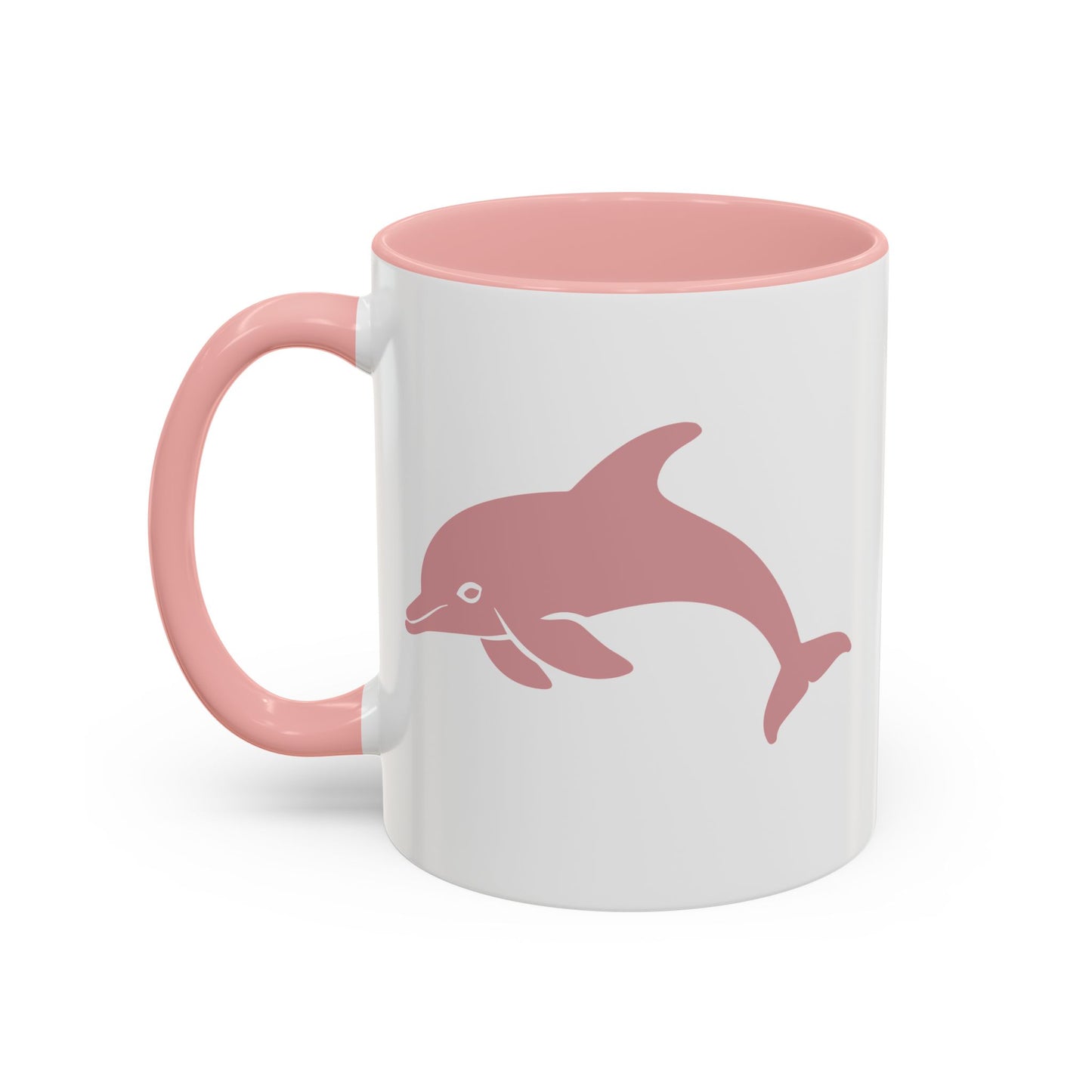 Pink Mug, Personalized Mug, Ceramic Accent Mug with C-Shaped Handle and Two Tone Options , Available in 11 or 15oz