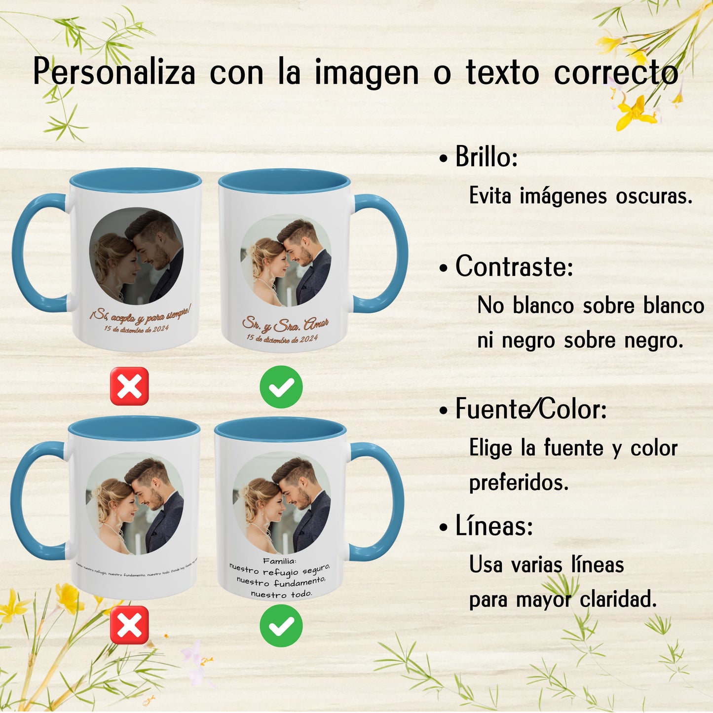 Taza personalizada, 325ml Blanco/azul claro Diseño circular Cerámica Taza de café, Regalo personalizado con foto, texto o logo