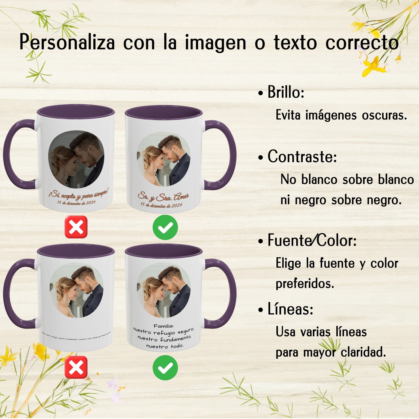 Taza personalizada, 325ml Blanco/morado Diseño circular Cerámica Taza de café, Regalo personalizado con foto, texto o logo