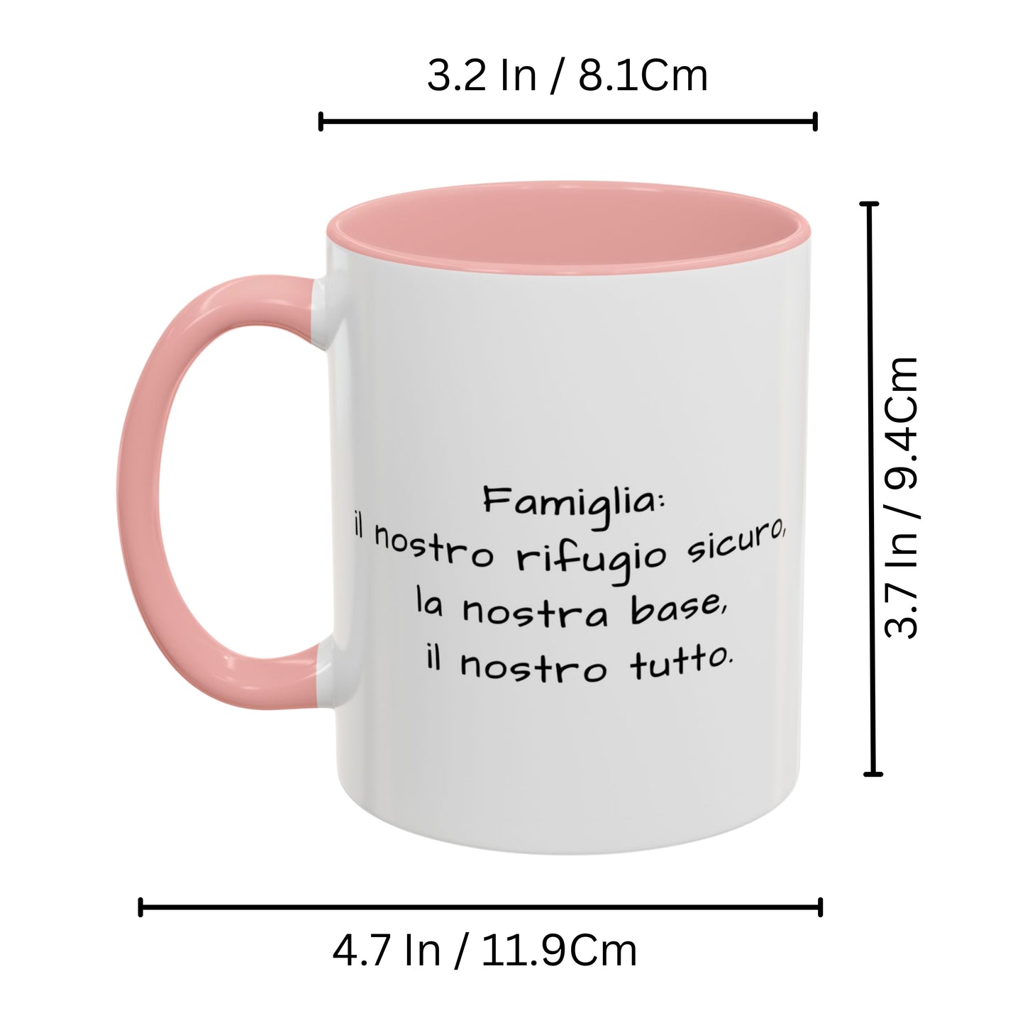 Tazza personalizzata, 325 ml Bianco/rosa Design quadrato Tazza da caffè in ceramica, Regalo personalizzato con foto, testo o logo