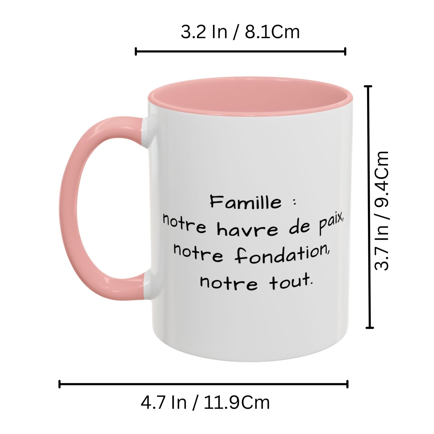 Custom Mug, 325ml White/Pink Square Design Ceramic Coffee Mug, Personalized Gift with Photo, Text or Logo