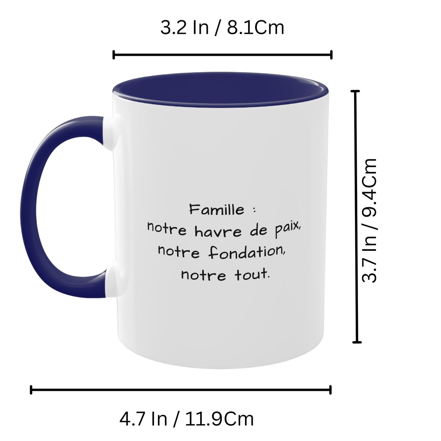 Custom Mug, 325ml White/Blue Square Design Ceramic Coffee Mug, Personalized Gift with Photo, Text or Logo