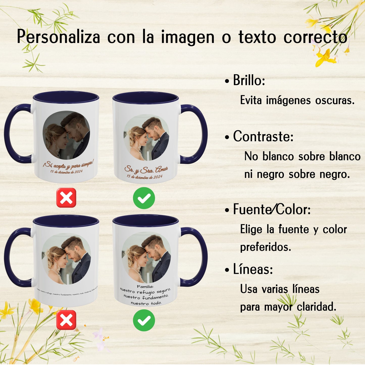 Custom Mug, 11oz White/Navy Circle Design Ceramic Coffee Mug, Personalized Gift with Photo, Text or Logo