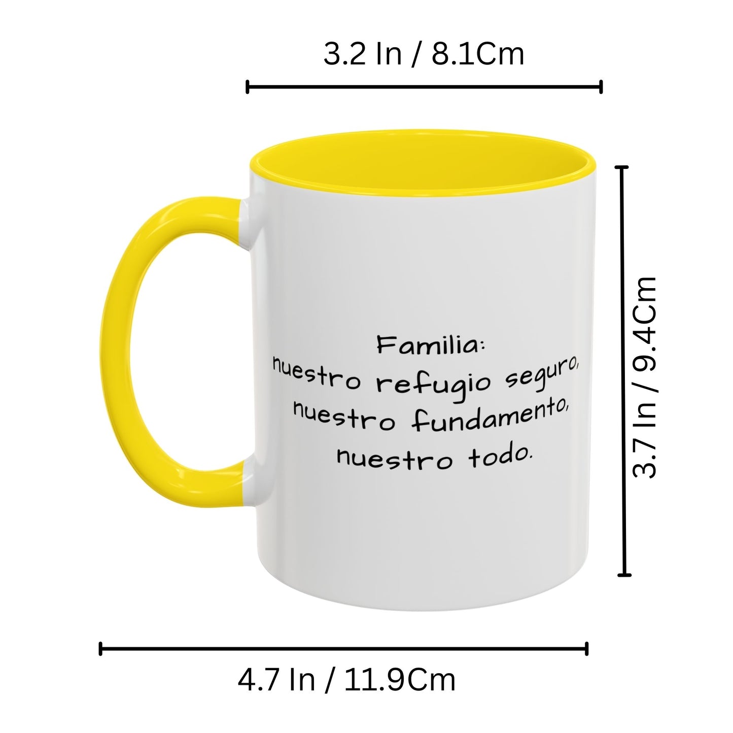 Mug personnalisé, 325ml Blanc/jaune Design carré Céramique Mug à café, Cadeau personnalisé avec photo, texte ou logo