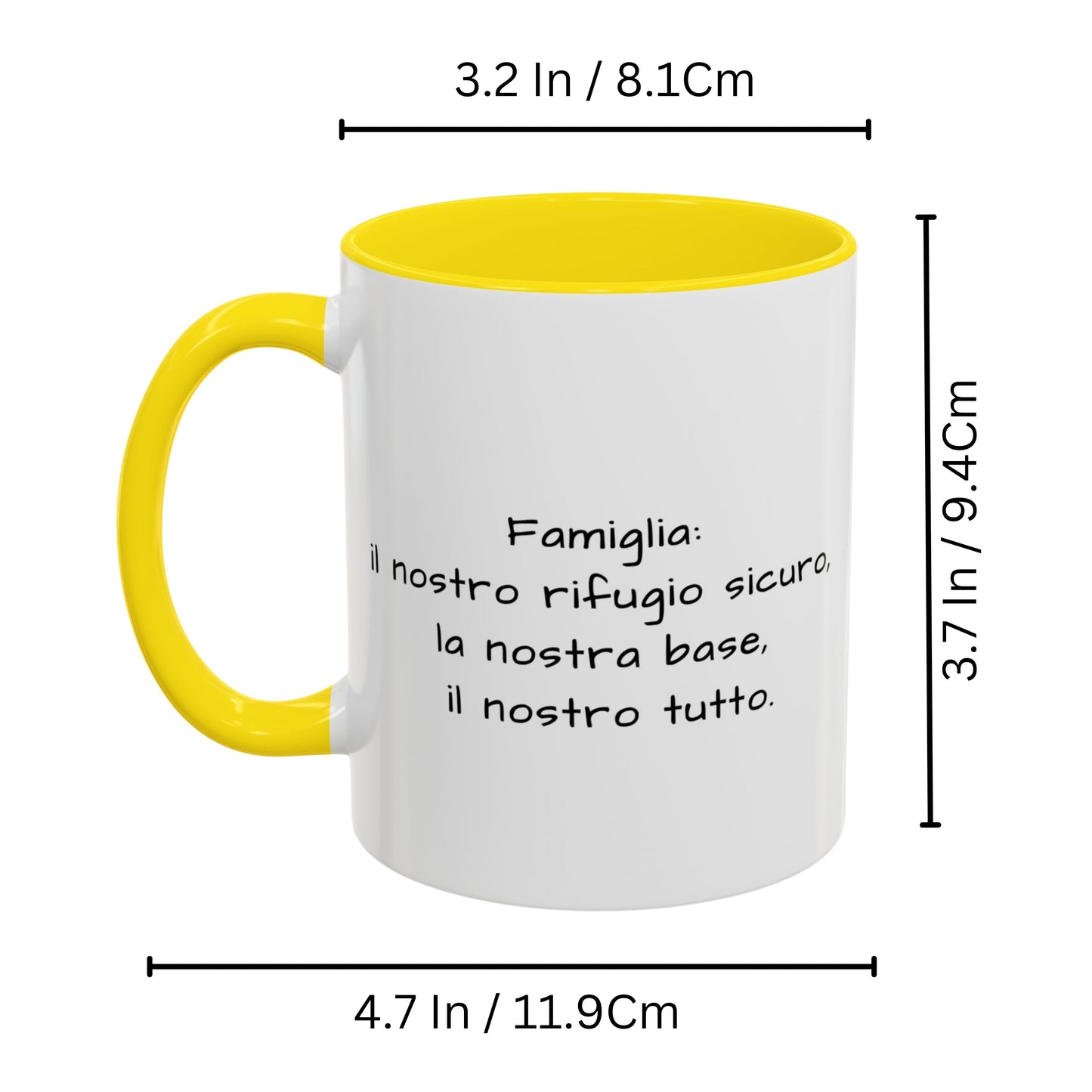 Tazza personalizzata, 325 ml Bianco/giallo Design quadrato Tazza da caffè in ceramica, Regalo personalizzato con foto, testo o logo