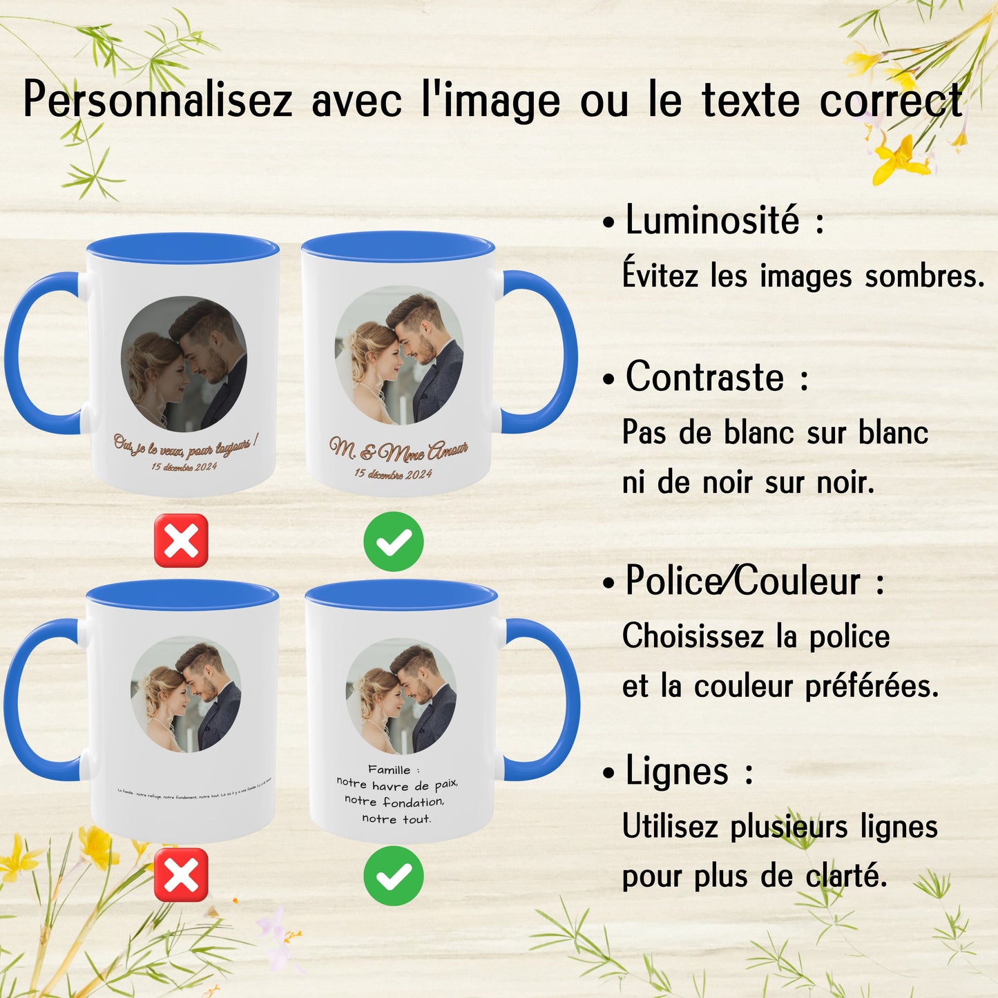 Individuelle Tasse, 325ml Weiß/Cambridge Blue Kreis-Design Keramiktasse, Personalisiertes Geschenk mit Foto, Text oder Logo
