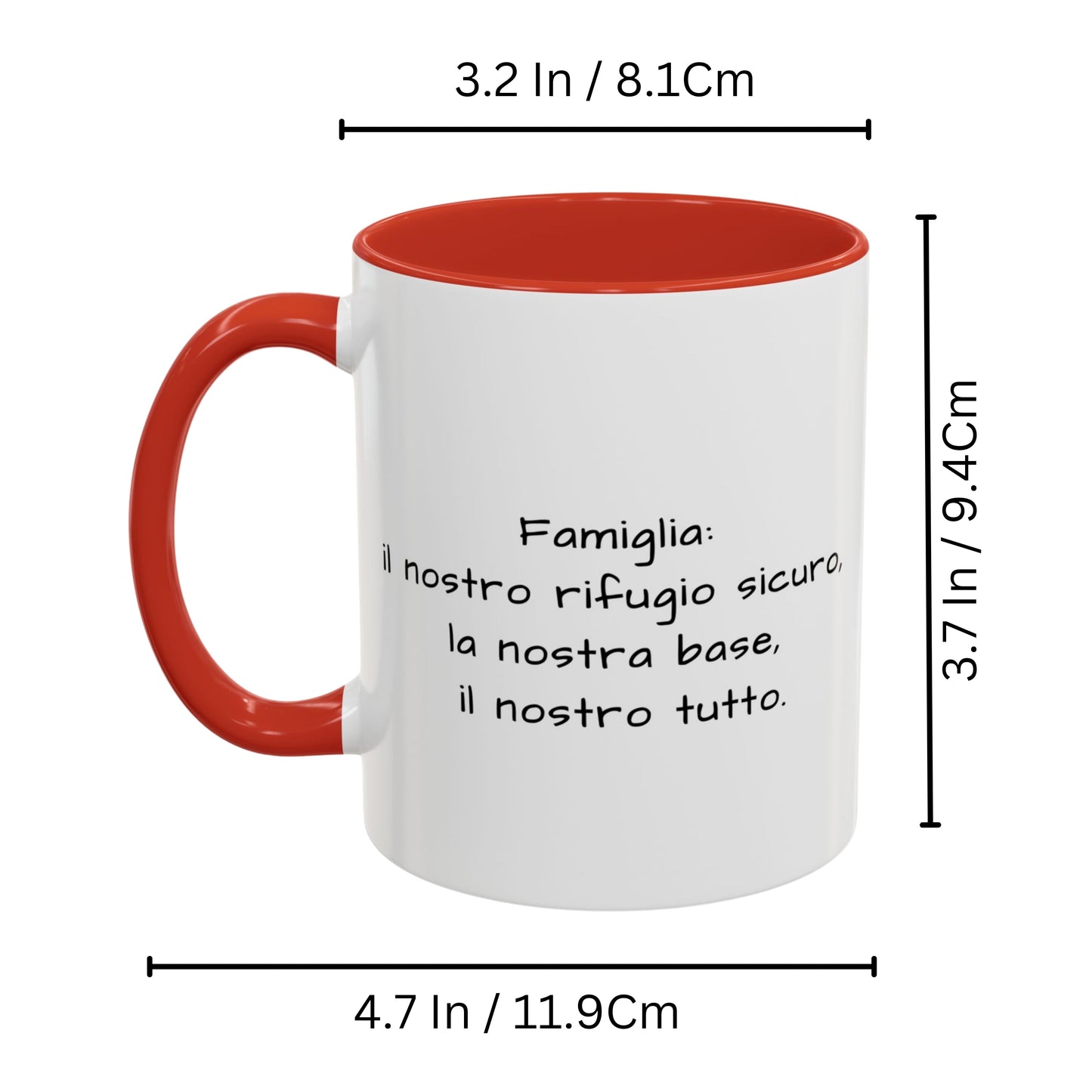 Tazza personalizzata, 325 ml Bianco/rosso Design quadrato Tazza da caffè in ceramica, Regalo personalizzato con foto, testo o logo