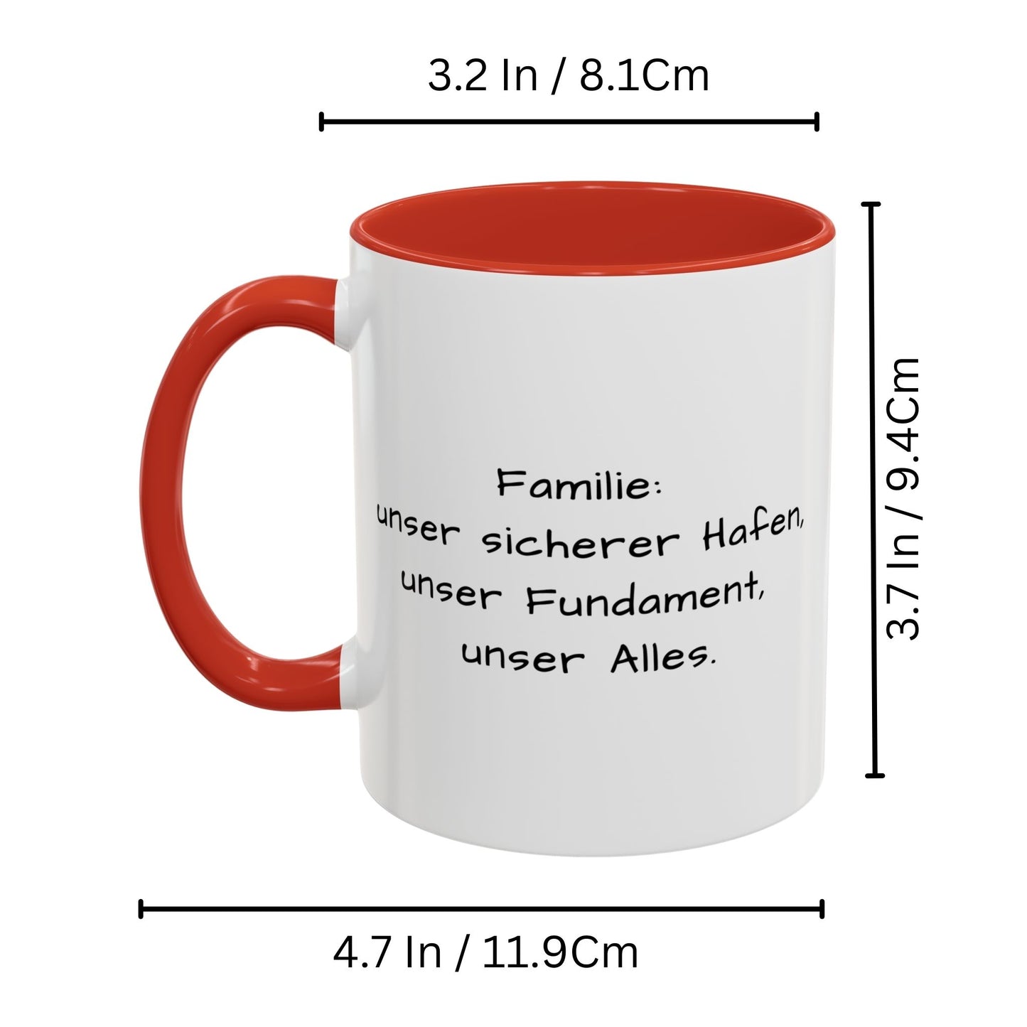 Custom Mug, 325ml White/Red Square Design Ceramic Coffee Mug, Personalized Gift with Photo, Text or Logo