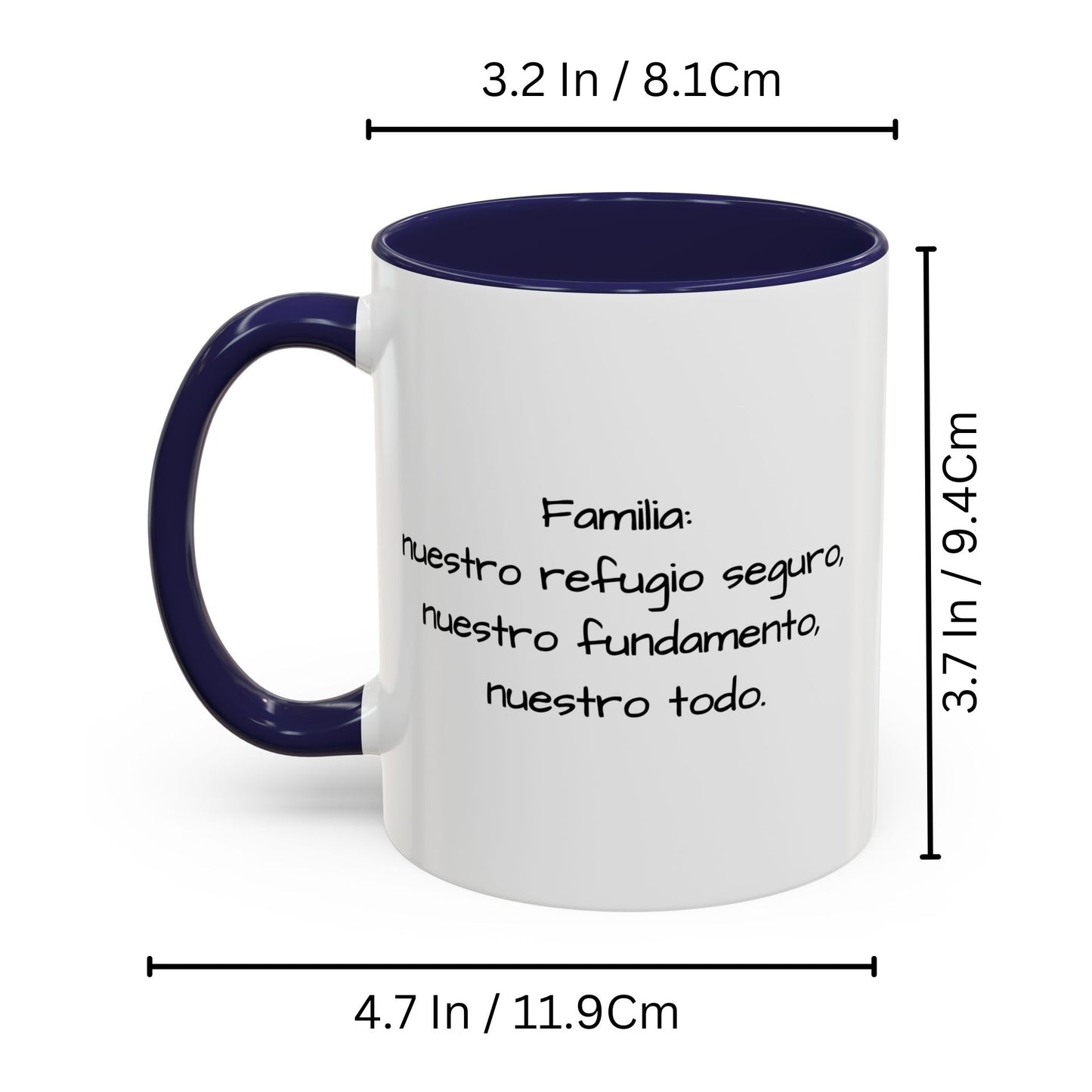 Mug personnalisé, 325ml Blanc/Bleu Marine Design carré Céramique Tasse à café, Cadeau personnalisé avec photo, texte ou logo