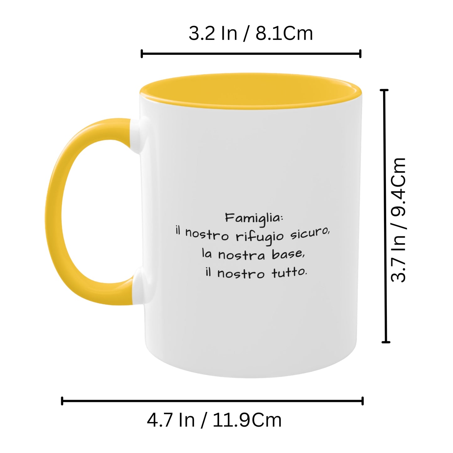 Tazza personalizzata, 325 ml Bianco/giallo dorato Design quadrato Tazza da caffè in ceramica, Regalo personalizzato con foto, testo o logo