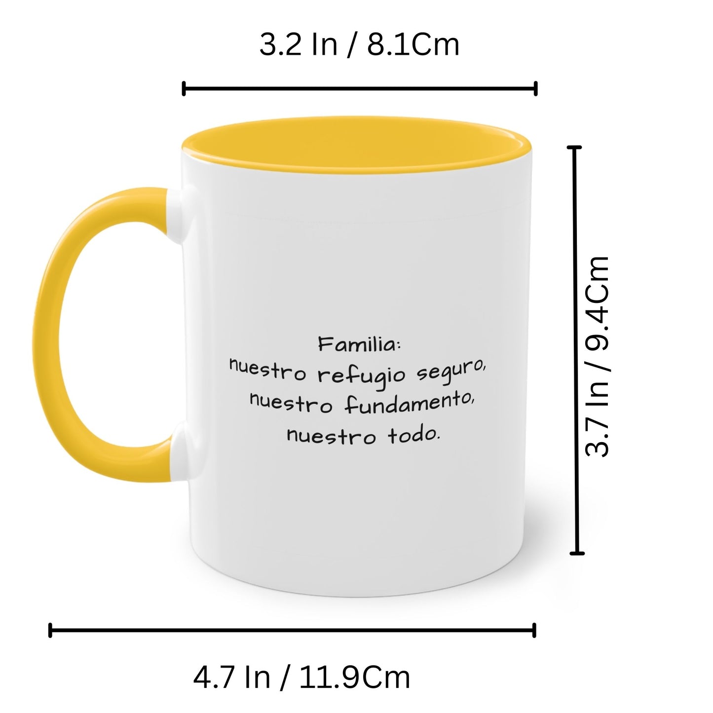 Tasse personnalisée, 325 ml Blanc/Jaune doré Motif carré Céramique Tasse à café, Cadeau personnalisé avec photo, texte ou logo