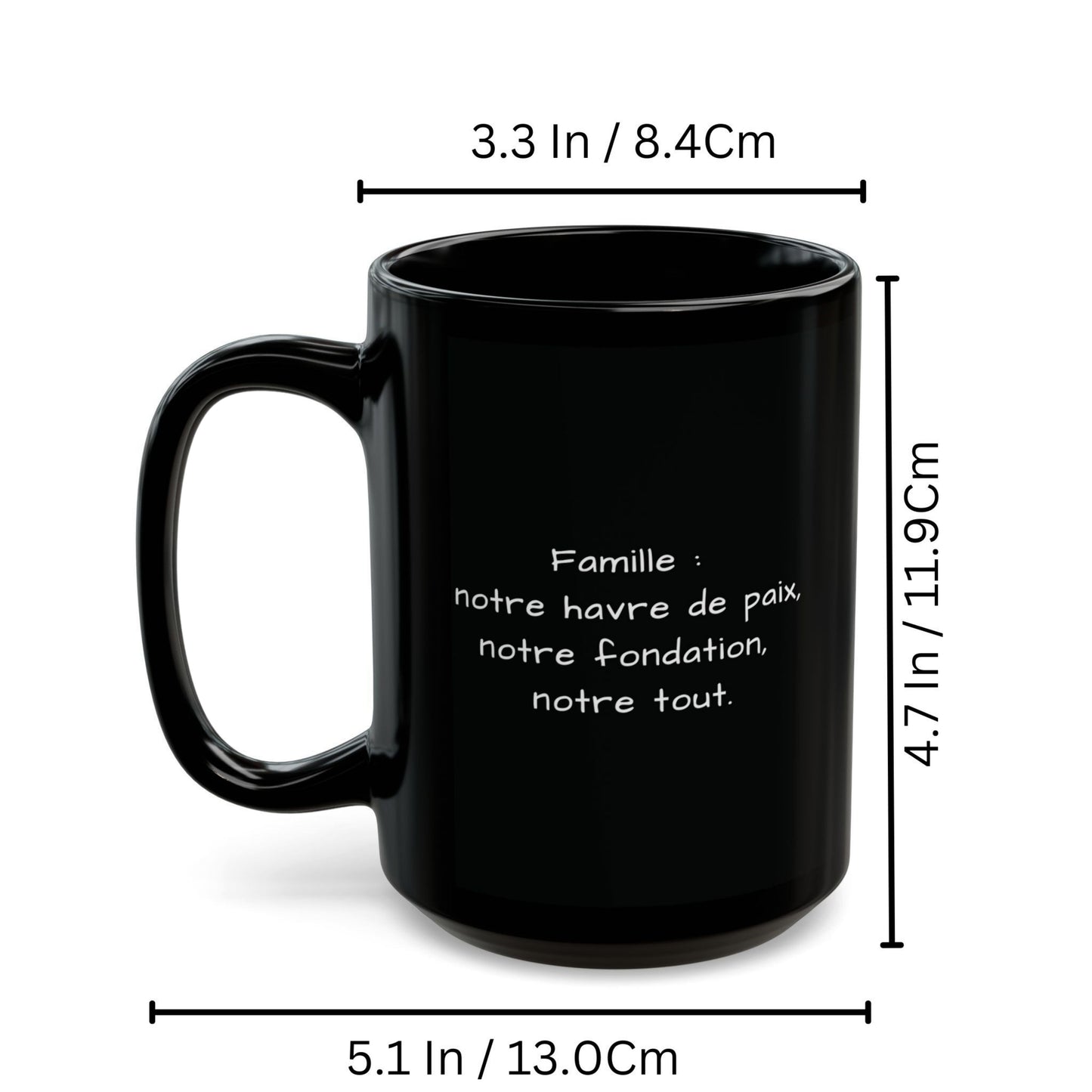 Custom Mug, 425ml All Black Square Design Ceramic Coffee Mug, Personalized Gift with Photo, Text or Logo