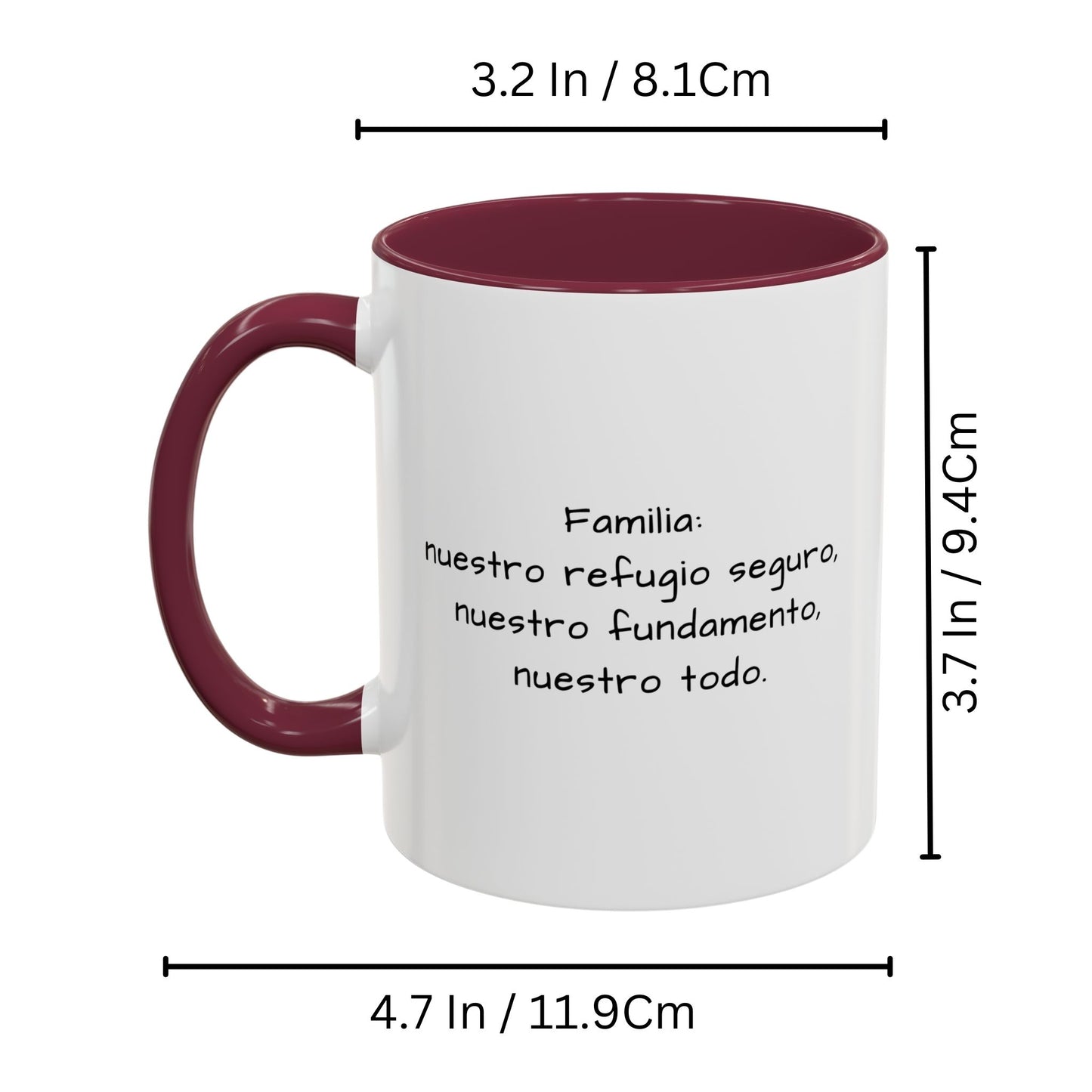 Mug personnalisé, 325ml Blanc/grenat Motif carré Céramique Mug à café, Cadeau personnalisé avec photo, texte ou logo