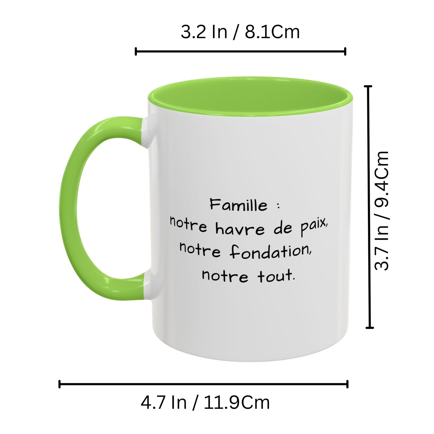 Custom Mug, 325ml White/Light Green Square Design Ceramic Coffee Mug, Personalized Gift with Photo, Text or Logo