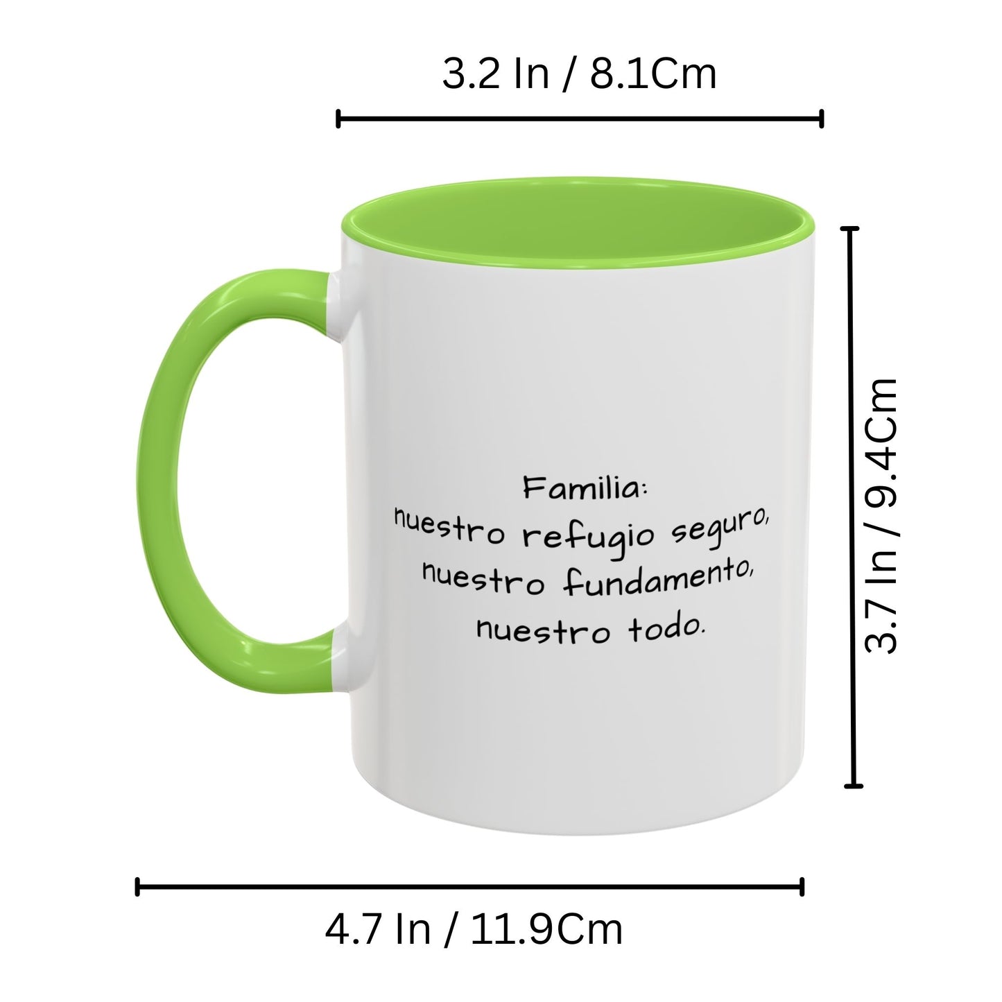 Tasse personnalisée, 325ml Blanc/vert clair Design carré Céramique Tasse à café, Cadeau personnalisé avec photo, texte ou logo