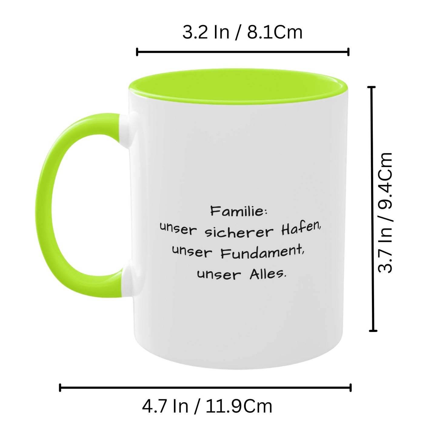 Custom Mug, 325ml White/Light Green Square Design Ceramic Coffee Mug, Personalized Gift with Photo, Text or Logo