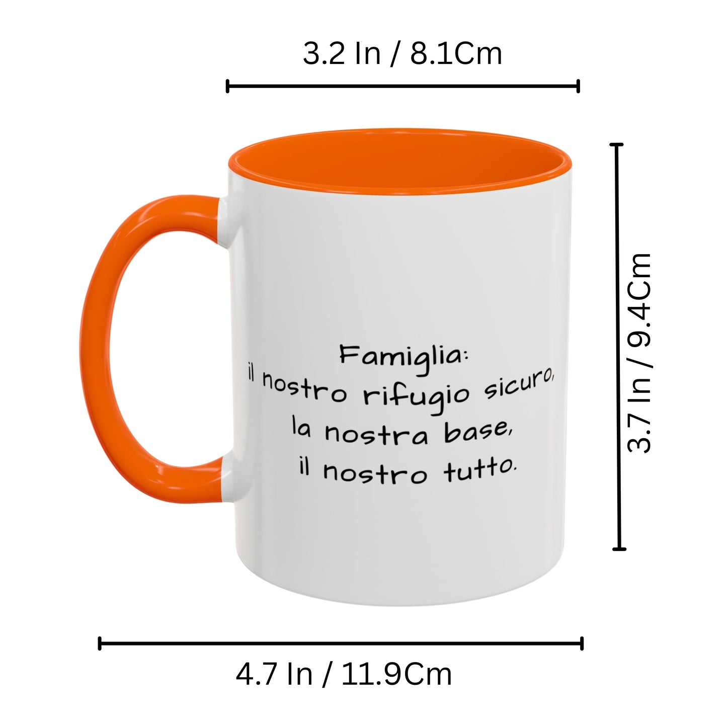 Tazza personalizzata, 325 ml Bianco/arancione Design quadrato Tazza da caffè in ceramica, Regalo personalizzato con foto, testo o logo