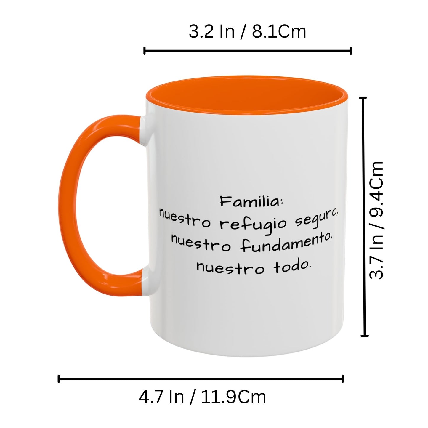 Tasse personnalisée, 325 ml Blanc/orange Design carré Céramique, Cadeau personnalisé avec photo, texte ou logo