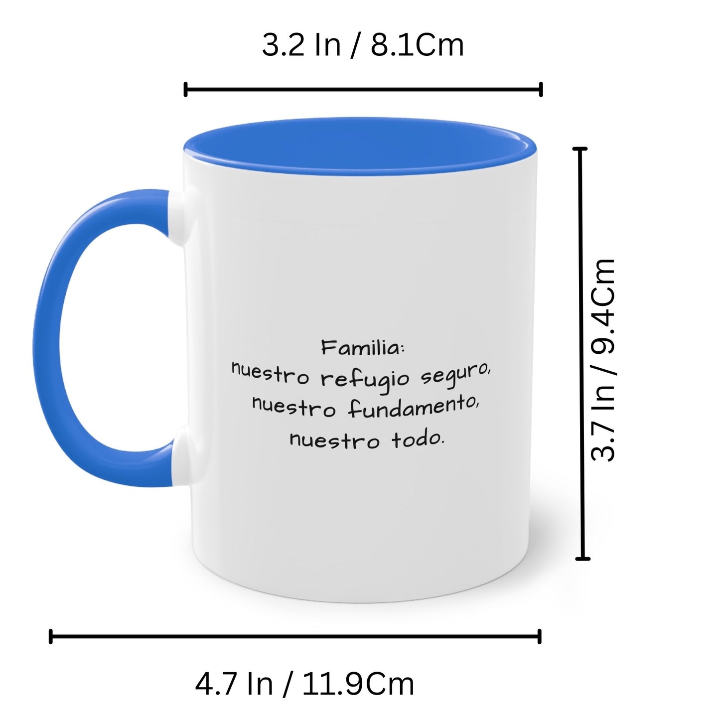 Tasse personnalisée, 325ml Blanc/bleu Cambridge Design carré Céramique Tasse à café, Cadeau personnalisé avec photo, texte ou logo