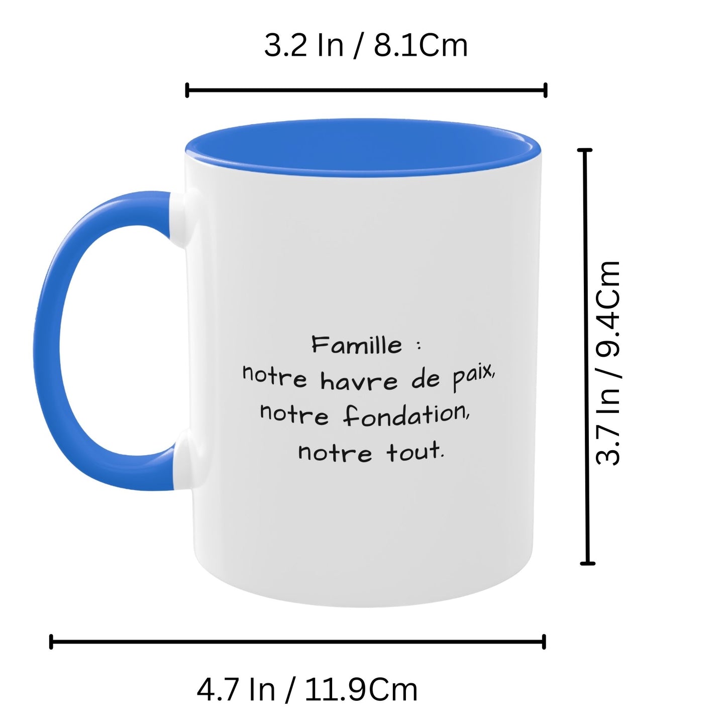 Custom Mug, 325ml White/Cambridge Blue Square Design Ceramic Coffee Mug, Personalized Gift with Photo, Text or Logo