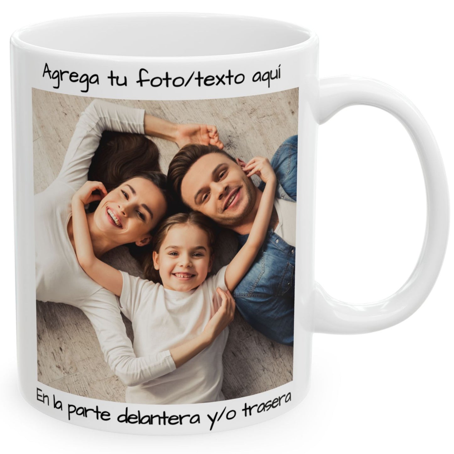 Tasse personnalisée, 325ml Tout blanc Design carré Céramique Tasse à café, Cadeau personnalisé avec photo, texte ou logo