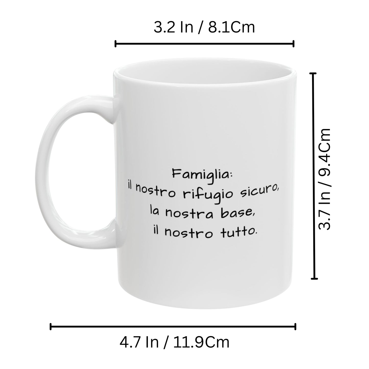Tazza personalizzata, 325 ml Tutto bianco Design quadrato Tazza da caffè in ceramica, Regalo personalizzato con foto, testo o logo