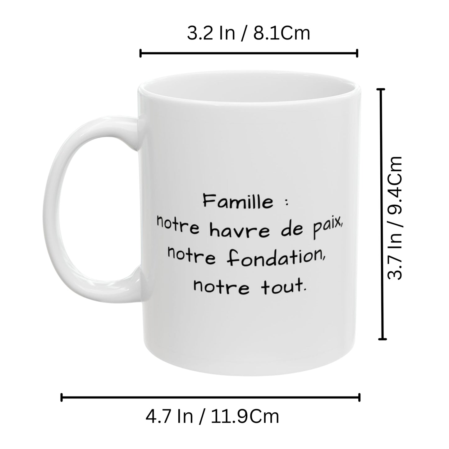 Tasse personnalisée, Tasse à café en céramique blanche carrée de 325 ml, Cadeau personnalisé avec photo, texte ou logo