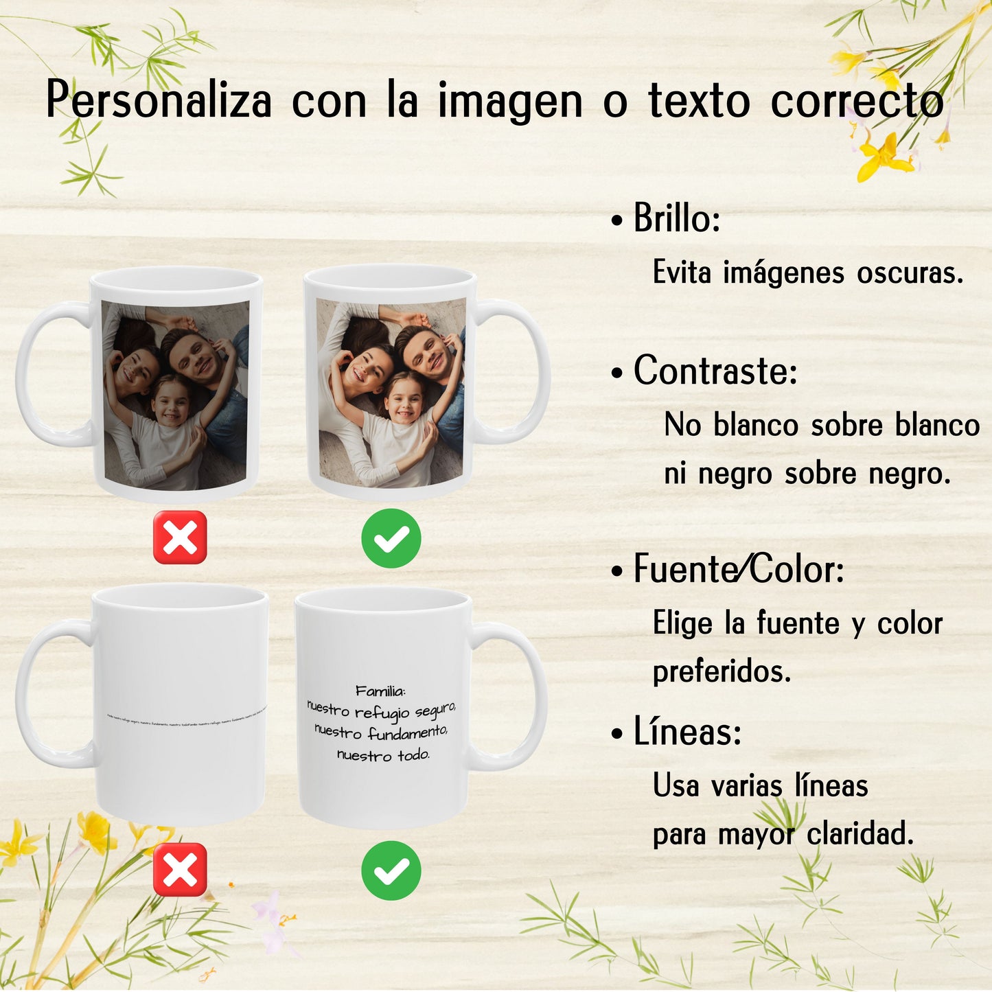 Tasse personnalisée, 325ml Tout blanc Design carré Céramique Tasse à café, Cadeau personnalisé avec photo, texte ou logo