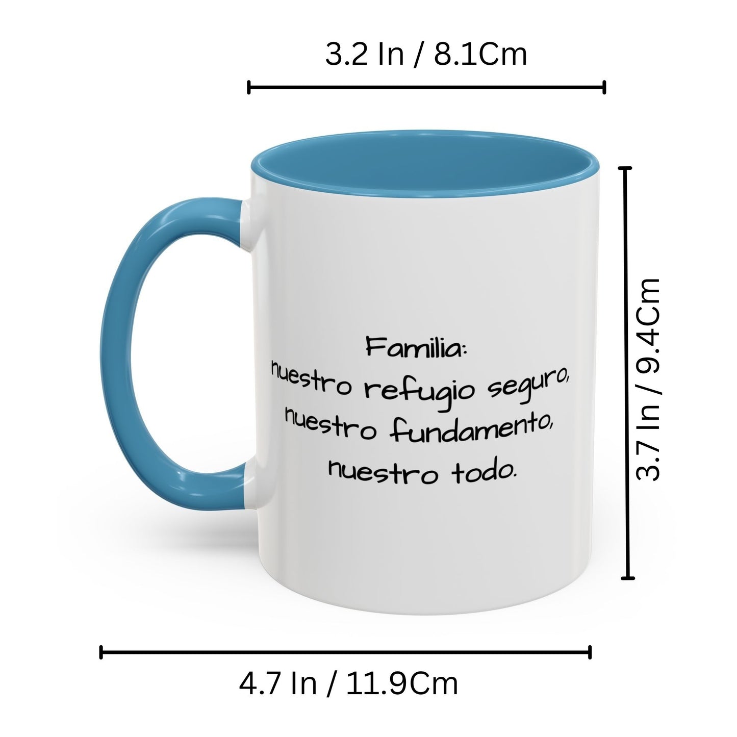 Tasse personnalisée, 325ml Blanc/bleu clair Design carré Céramique Tasse à café, Cadeau personnalisé avec photo, texte ou logo