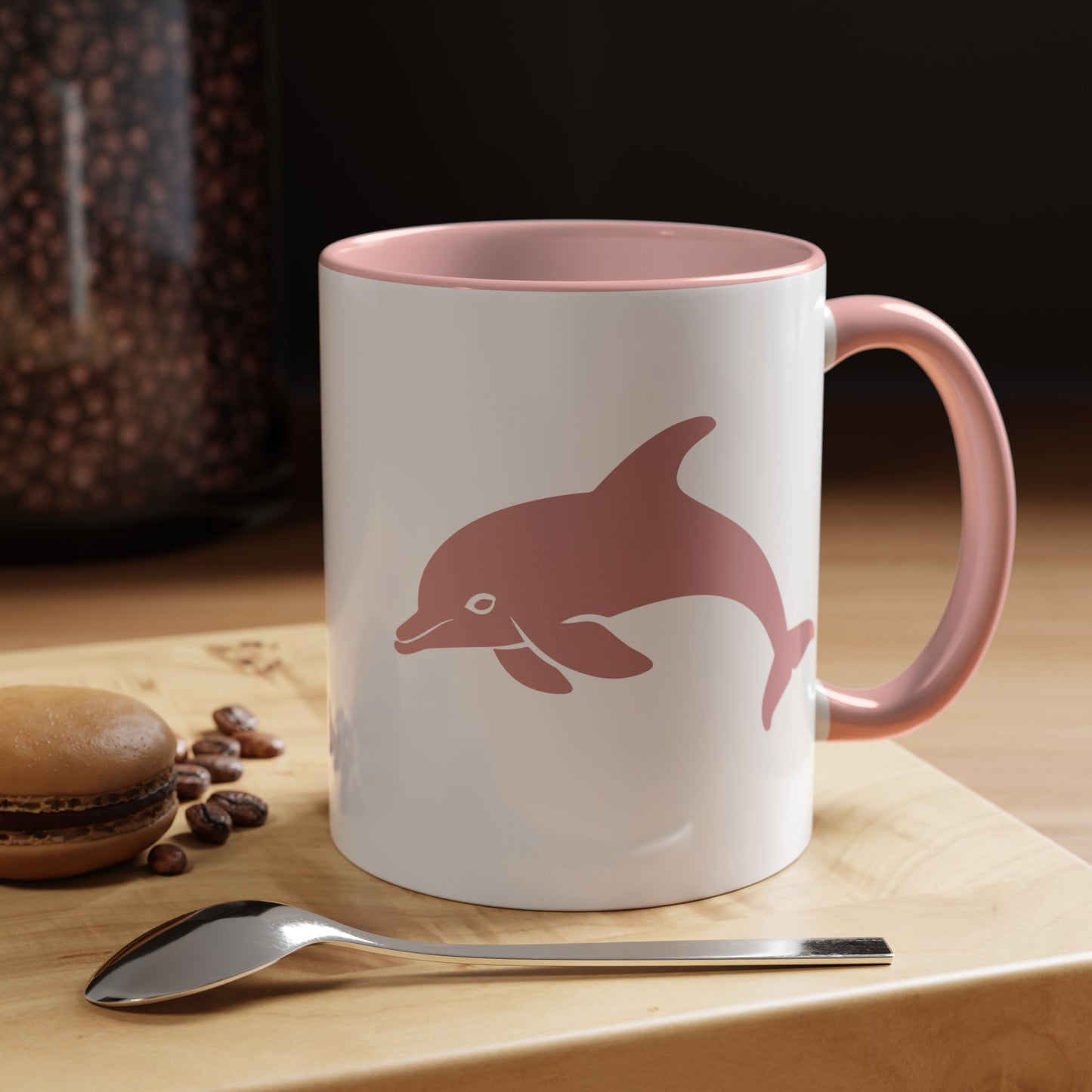 Pink Mug, Personalized Mug, Ceramic Accent Mug with C-Shaped Handle and Two Tone Options , Available in 11 or 15oz