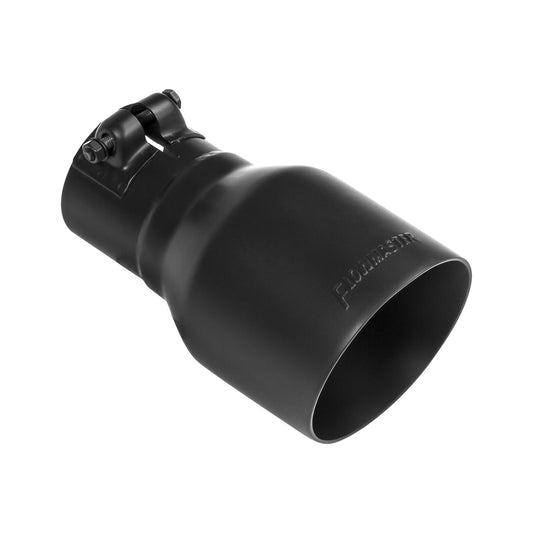 Flowmaster 15396B Exhaust Tip 4 Inch Angle Cut Black Ceramic Coated 304 Stainless Steel Fits 2.5 Inch Tubing 7 Inch Long - Clamp On