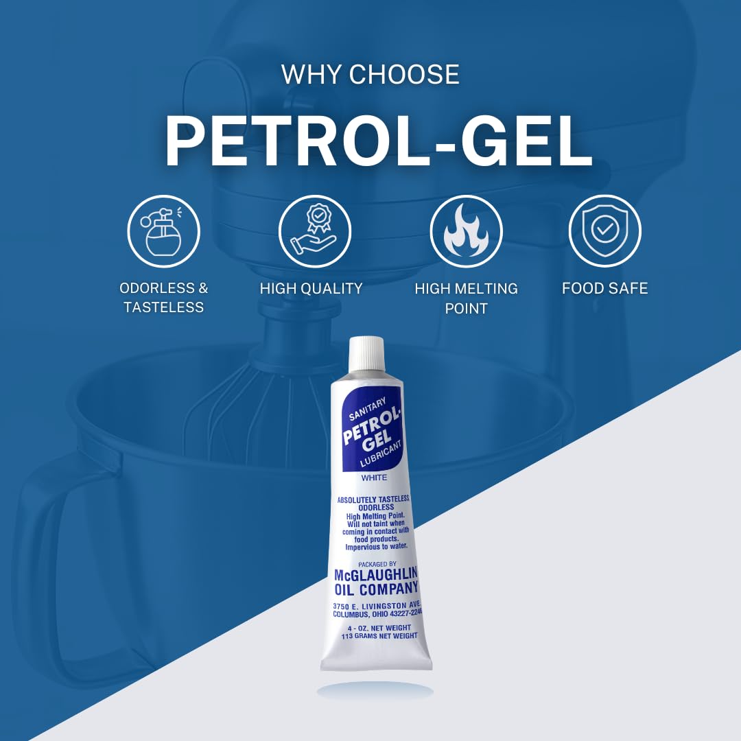 Petrol-Gel Food Grade Equipment Lubricant NSF - Premium Mineral Oil for Food Grade Grease Applications, Commercial Multipurpose - Pack of 2, SK-RR3A-GLX1