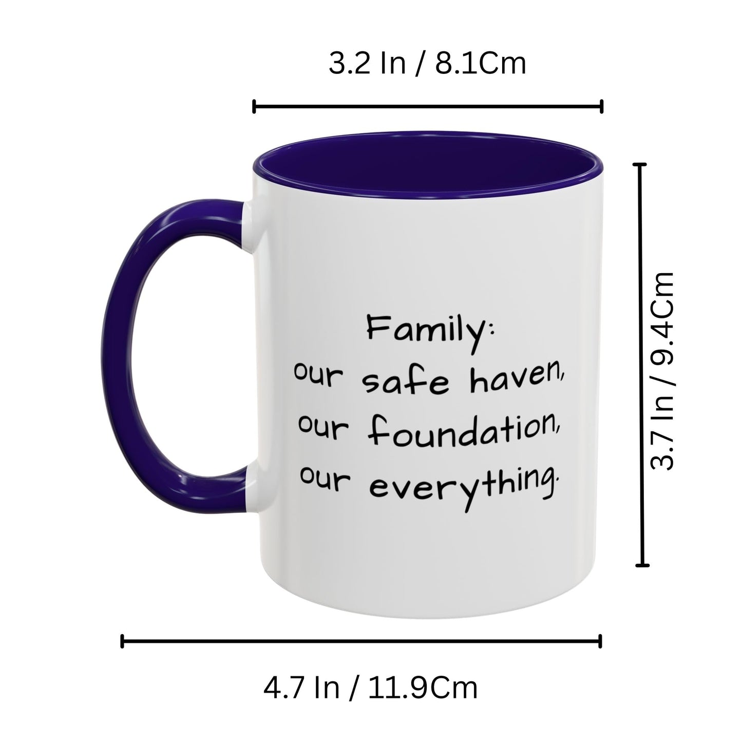 Custom Mug, 325ml White/Blue Square Design Ceramic Coffee Mug, Personalized Gift with Photo, Text or Logo