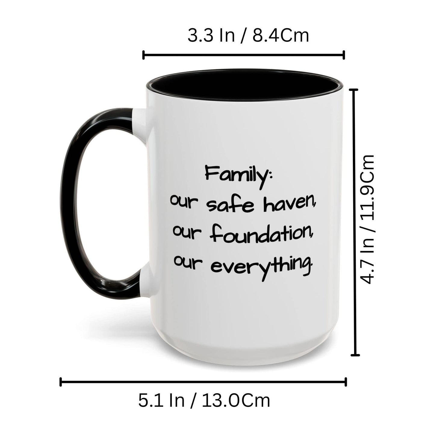 Mug personnalisé, Tasse à café en céramique à motif carré de 44 cl (blanc/noir), Cadeau personnalisé avec photo, texte ou logo