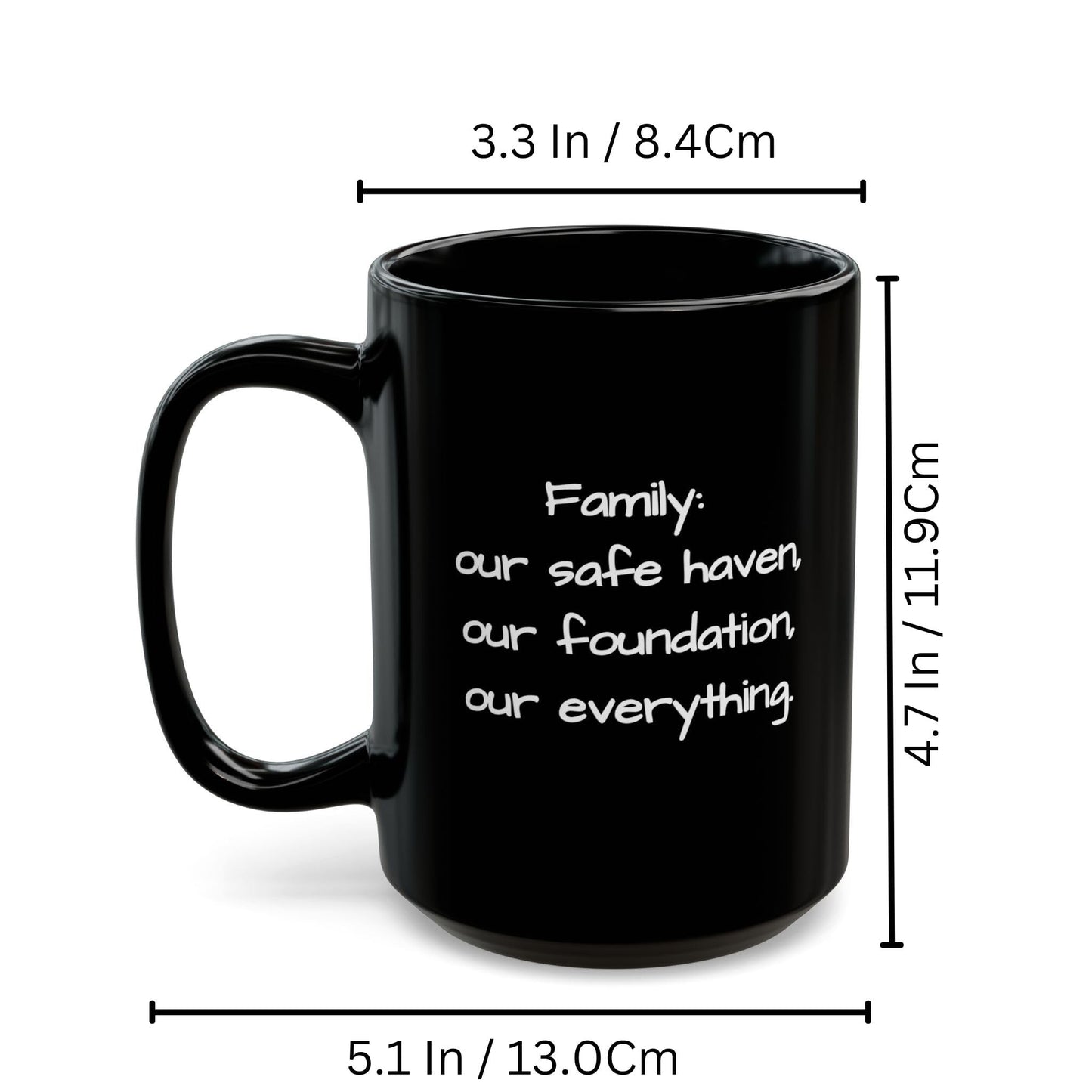 Mug personnalisé, 44 cl, en céramique noire, design carré, cadeau personnalisé avec photo, texte ou logo