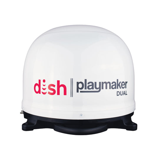 Winegard PL-8000 Dish Playmaker Dual - Automatic Satellite Antenna with Dual Receiver Support for PL-70LR - RV, Camping, Tailgating, Outdoor, TV Connectivity - High-Performance Outdoor - White