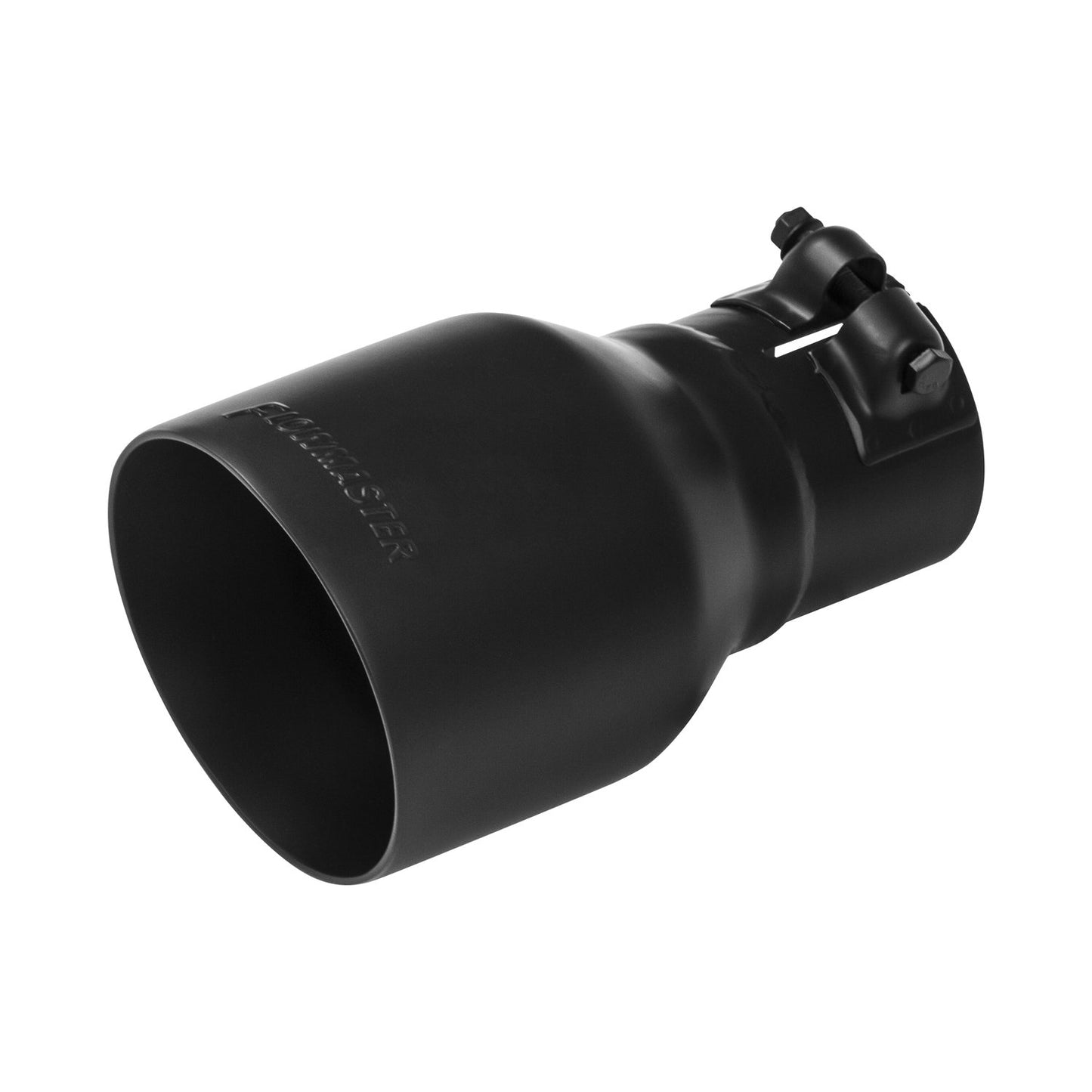 Flowmaster 15396B Exhaust Tip 4 Inch Angle Cut Black Ceramic Coated 304 Stainless Steel Fits 2.5 Inch Tubing 7 Inch Long - Clamp On